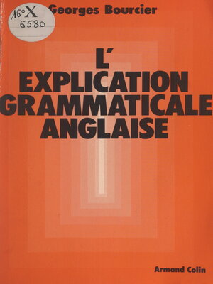cover image of L'explication grammaticale anglaise